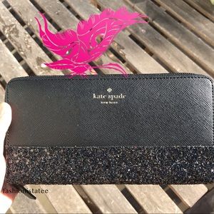 ➕ Kate spade Neda Greta Court Black glitter wallet